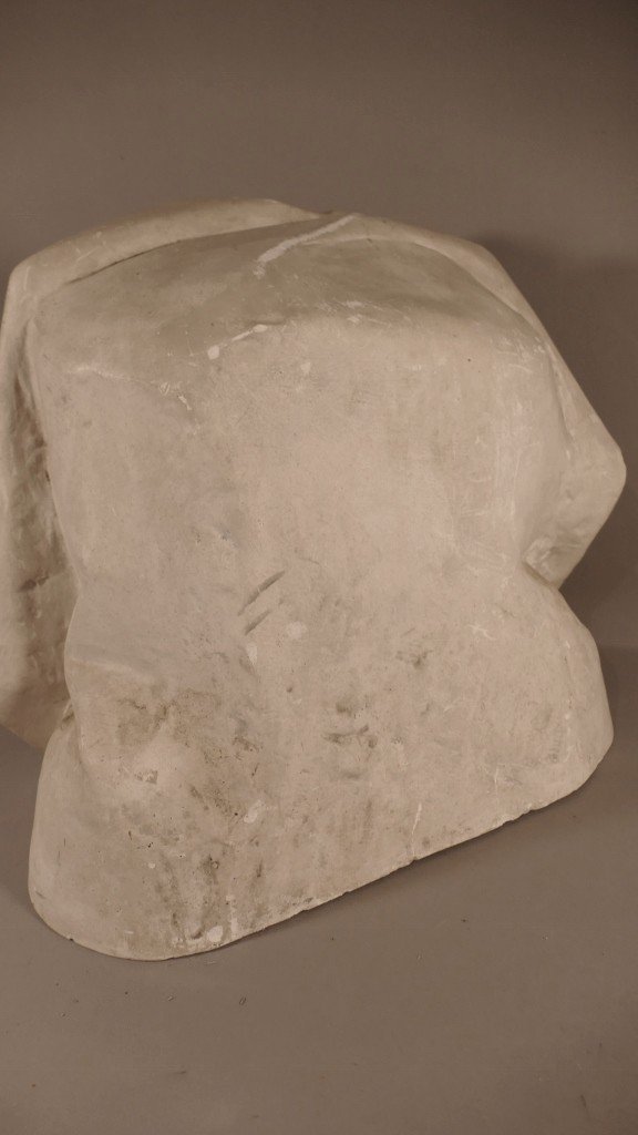Plaster Head Of A Holy Woman – Late 19th-century Gothic Cast – The Entombment Of Tonnerre-photo-4