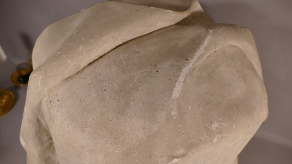 Plaster Head Of A Holy Woman – Late 19th-century Gothic Cast – The Entombment Of Tonnerre-photo-5
