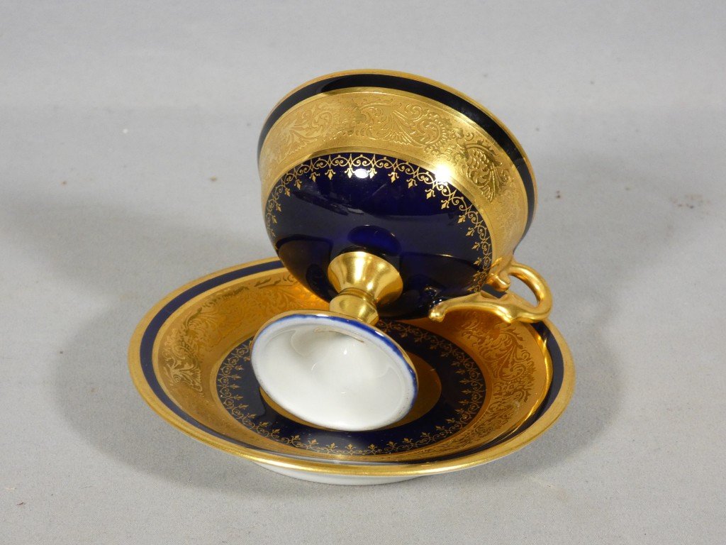 Incrustation d'or, tasse de collection en porcelaine de Limoges-photo-2