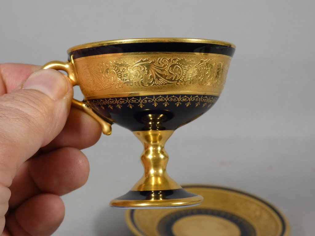 Incrustation d'or, tasse de collection en porcelaine de Limoges-photo-3