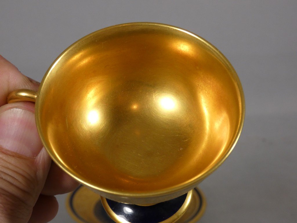 Incrustation d'or, tasse de collection en porcelaine de Limoges-photo-2