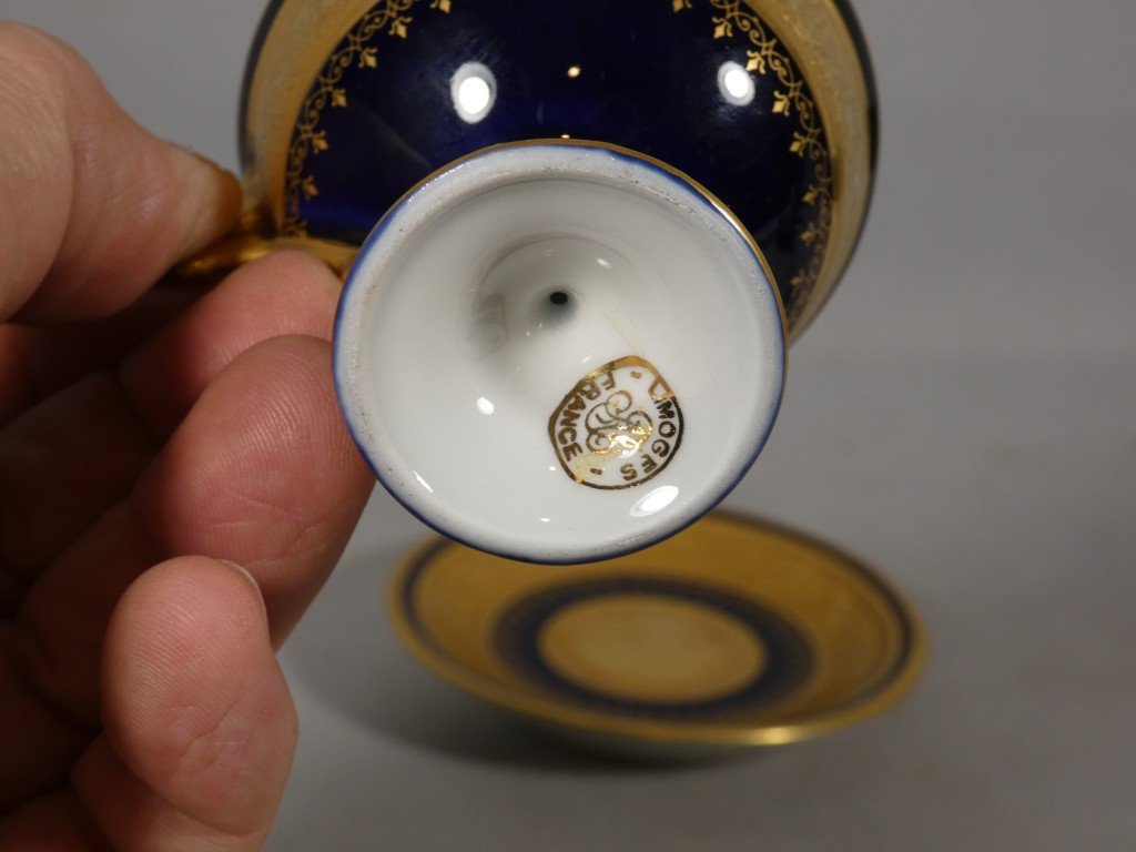 Incrustation d'or, tasse de collection en porcelaine de Limoges-photo-3
