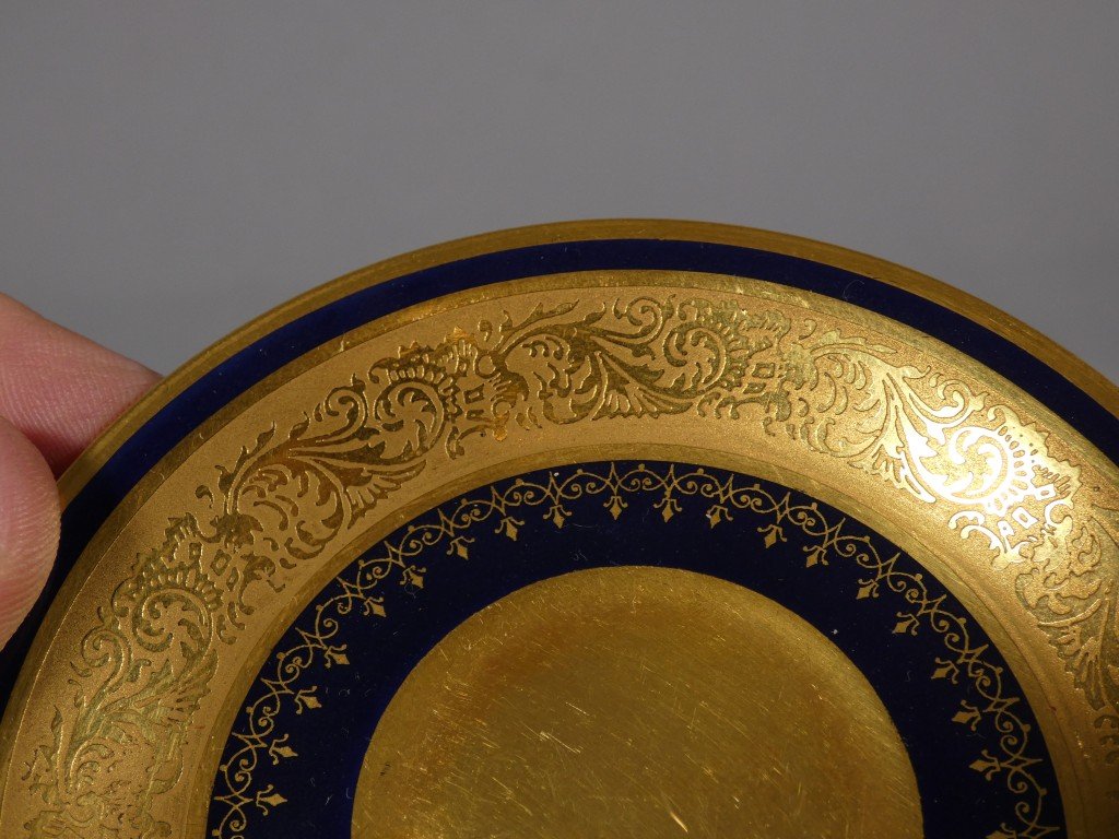 Incrustation d'or, tasse de collection en porcelaine de Limoges-photo-4
