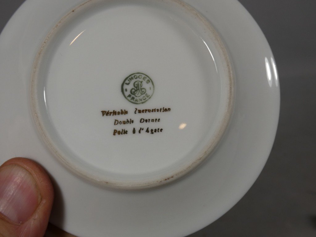 Incrustation d'or, tasse de collection en porcelaine de Limoges-photo-5