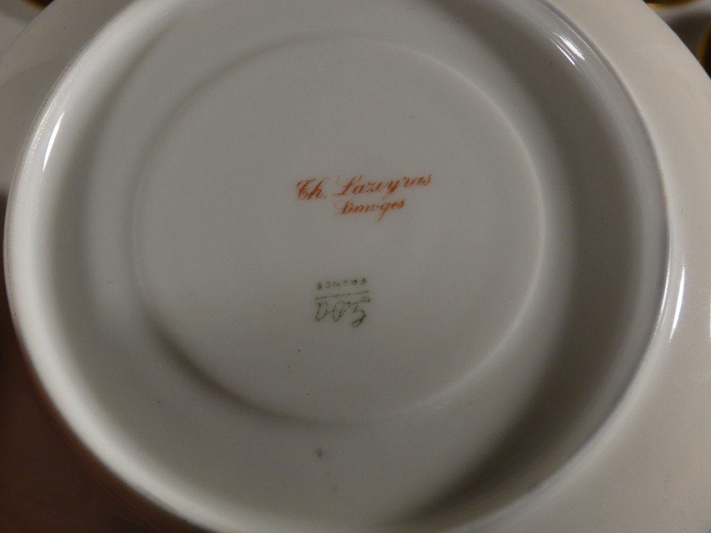 Rare Service à Café Théodore Haviland Limoges – Bleu de Four et Somptueuses Dorures à l’Or-photo-3
