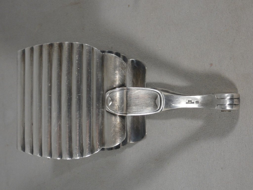 Christofle Art Déco, pince à asperges en métal argenté 1930-photo-2