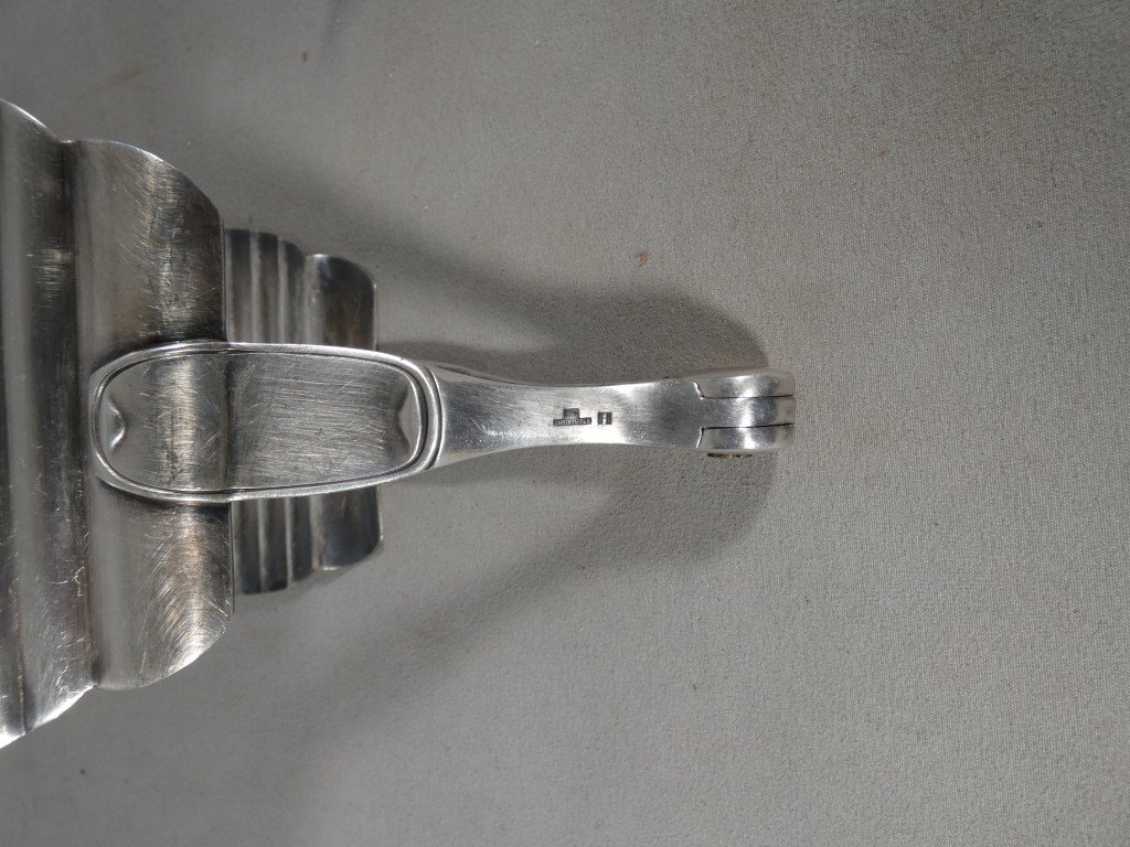 Christofle Art Déco, pince à asperges en métal argenté 1930-photo-3