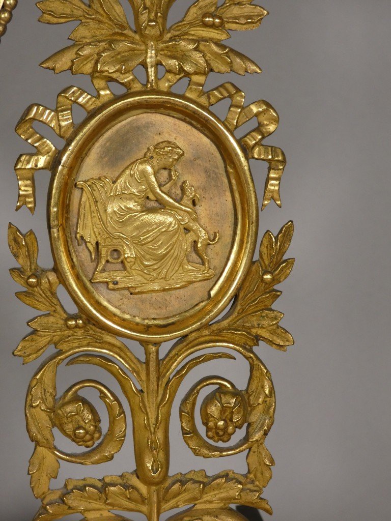 Rare pendule squelette au soleil en bronze doré, signée Deverberie à Paris – Époque Consulat-photo-1