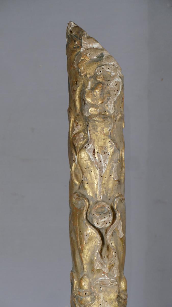 Carved Golden Wood Sculpture, Totem Way, Eighteenth Century-photo-2