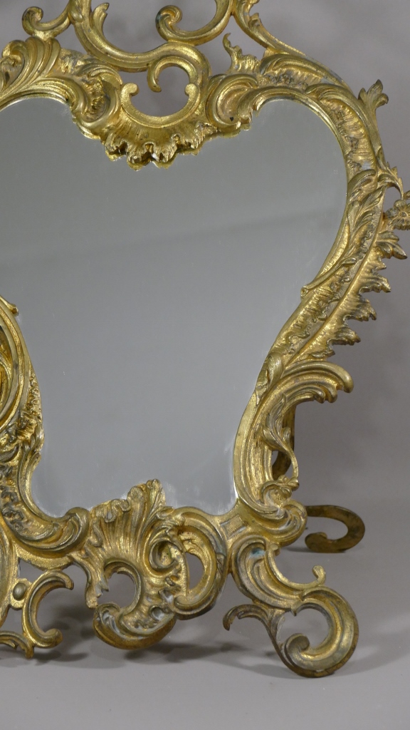 Table Mirror, Golden Bronze, Louis XV, Rocaille, XIX-photo-2