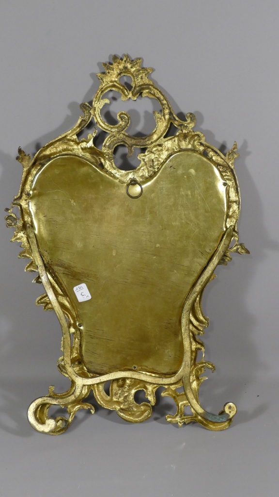 Miroir De Table à Poser, Bronze Doré, Louis XV, Rocaille, XIX ème -photo-1