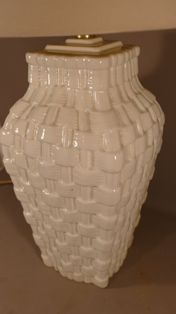 Braided Ceramic Lamp Vannery Way, Design Of The Seventies-photo-2