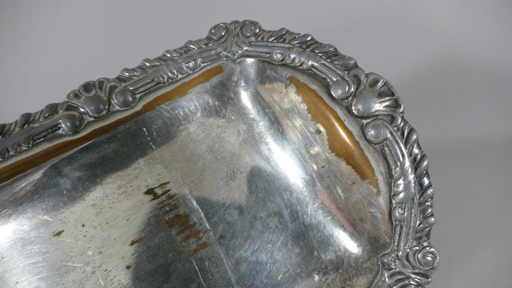 Pair Of Mouchettes Scissors Candles And Tray, Metal Lined Silver, XVIII-photo-5