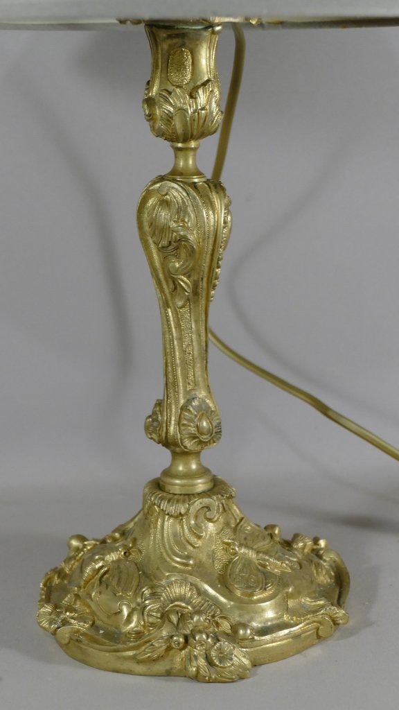 Flambeau Lamp In Gilt Bronze, Decor Naturaliste Insects, Style Louis XV, Time XIX-photo-2