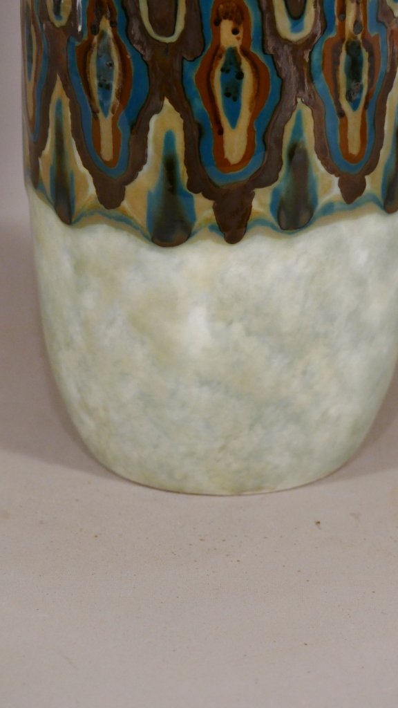 Camille Tharaud, Art Deco Vase With Rare Colors, Limoges, Around 1930-photo-3