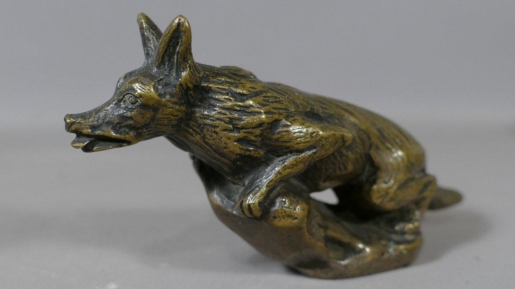 Wolf Dog, Animal Bronze, Automobile Mascot? Signed H Payen