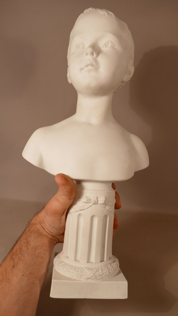 Bust Of Louise Brongniart By Houdon, Porcelain Biscuit, Manufacture De Villenauxe, XIX-photo-5