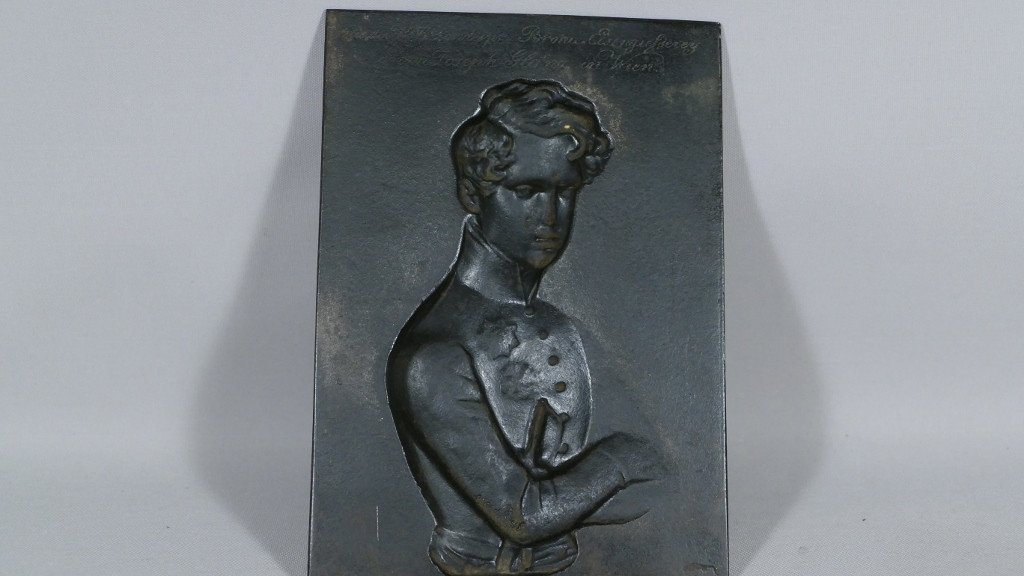 Napoleon Ii, King Of Rome, Relief Portrait On Metal Plate, XIXth Time-photo-1