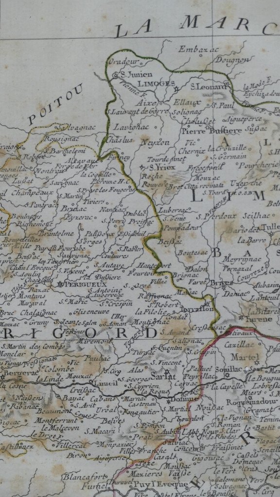 Carte Du Limousin, Périgord Et Quercy, Datée 1776 Par Antonio Zatta-photo-1