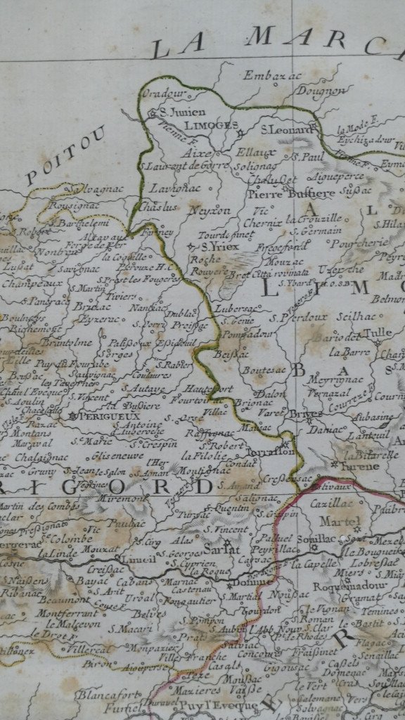 Map Of Limousin, Périgord And Quercy, Dated 1776 By Antonio Zatta-photo-2