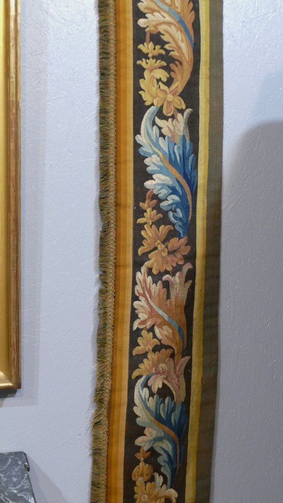 Door In Aubusson Tapestry With Acanthus Leaves, XIXth Century-photo-4