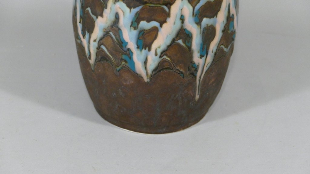 Camille Tharaud, Covered Vase, Art Deco Enameled Porcelain, Circa 1925-photo-3