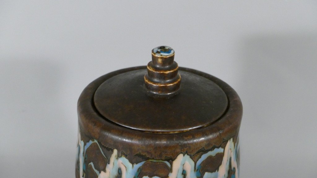 Camille Tharaud, Covered Vase, Art Deco Enameled Porcelain, Circa 1925-photo-4