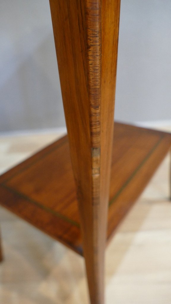 Transition Style Marquetry Side Table, Early Twentieth Time-photo-3