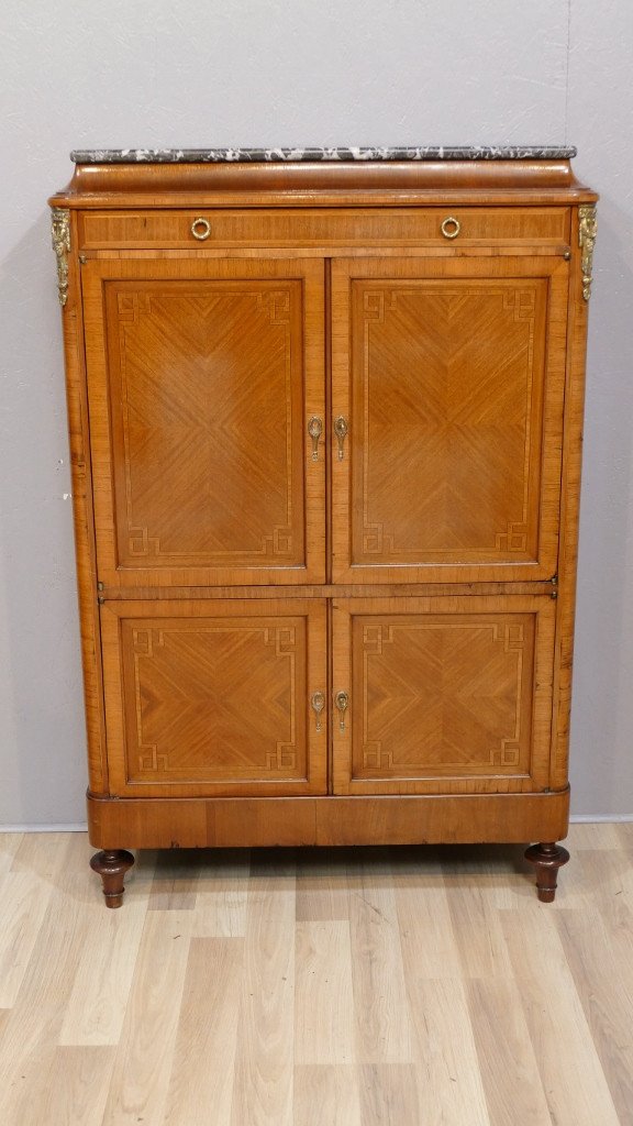 Louis XVI Living Room Storage Buffet In Mahogany And Rosewood, 1920s-photo-2
