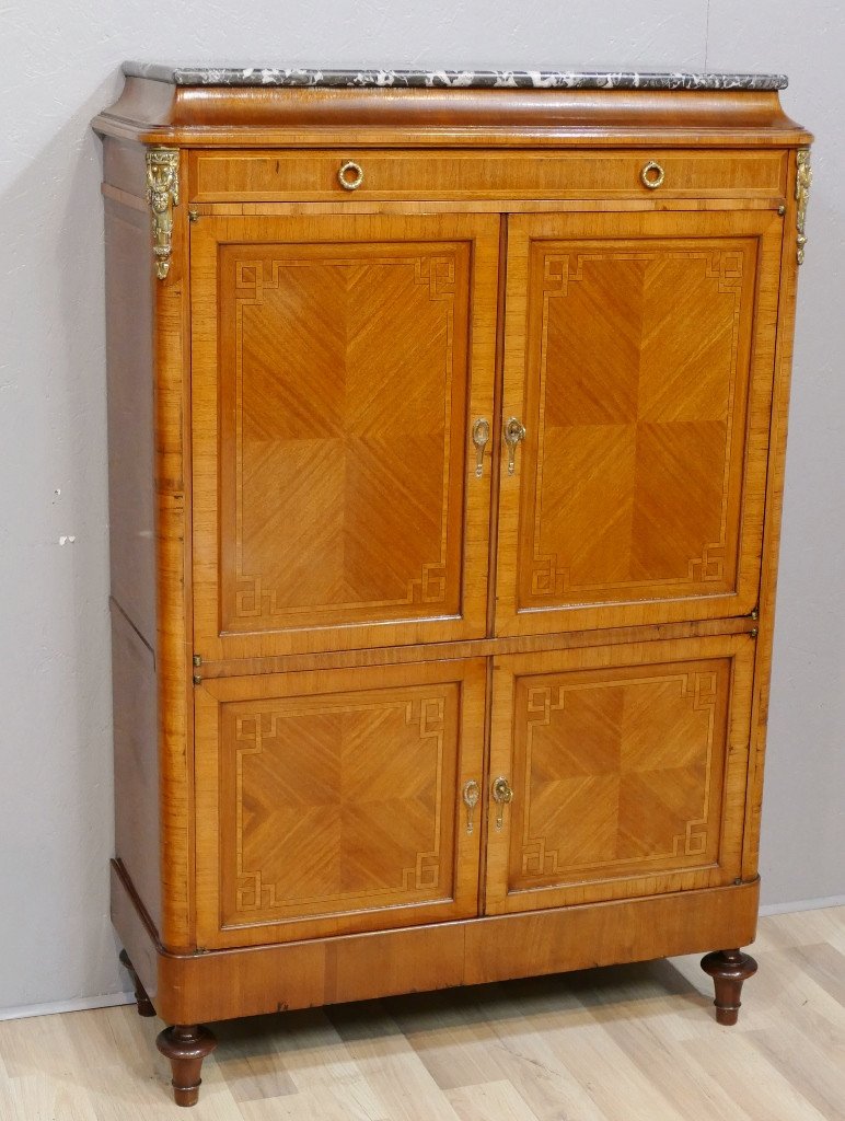 Louis XVI Living Room Storage Buffet In Mahogany And Rosewood, 1920s