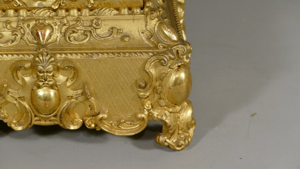 Borne Pendulum In Wood And Gilded Stucco With The Leaf, Wire Movement, Early XIXth-photo-2