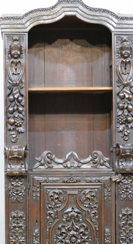 Library Buffet In Woodwork XVIII Italy, Cherubs, Acanthus ...-photo-2