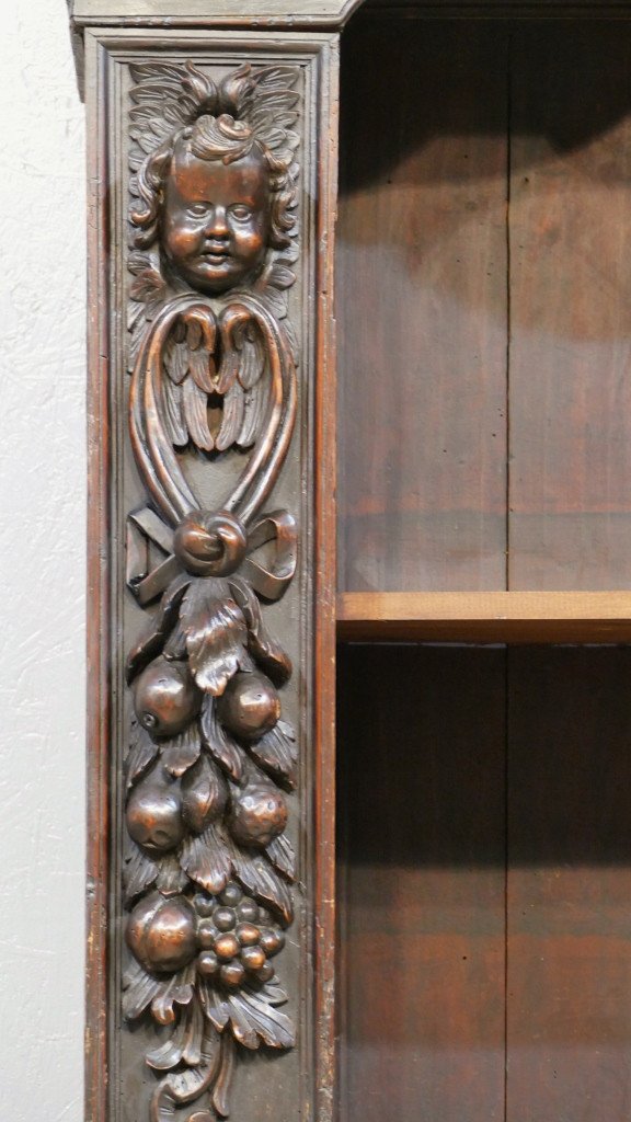 Library Buffet In Woodwork XVIII Italy, Cherubs, Acanthus ...-photo-3