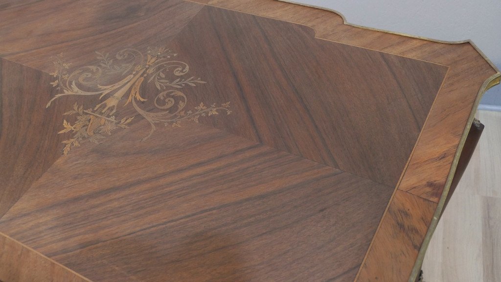 Flat Desk Of Lady Napoleon III In Rosewood And Rosewood, Marquetry, XIX-photo-7