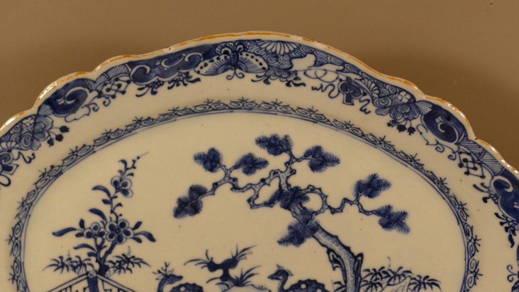 Plat Aux Daims, Porcelaine De Chine Blanche Et Bleue, dynastie Qing, époque XVIII ème Siècle-photo-4