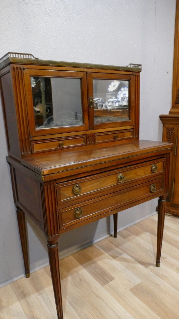 Bonheur Du Jour Louis XVI, Cherrywood Storage Desk, XIXth Century-photo-3