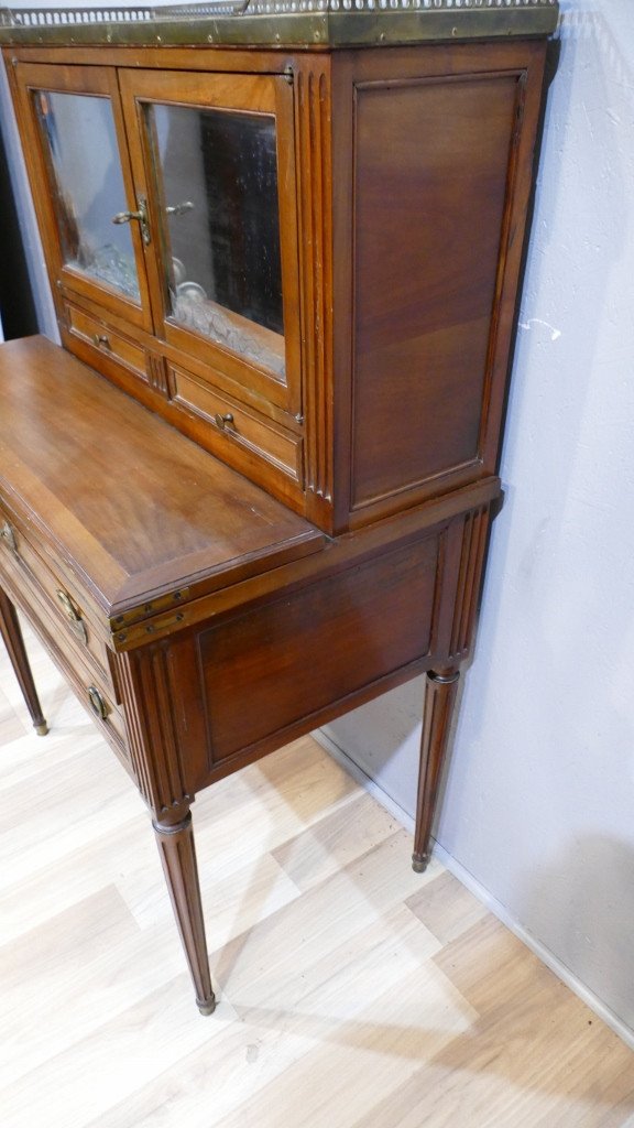 Bonheur Du Jour Louis XVI, Cherrywood Storage Desk, XIXth Century-photo-7