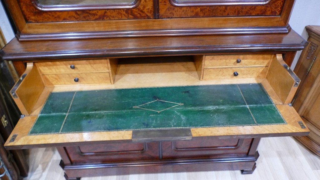Buffet Library Office In Two Body In Rosewood And Thuja Burl, Napoleon III Period-photo-1