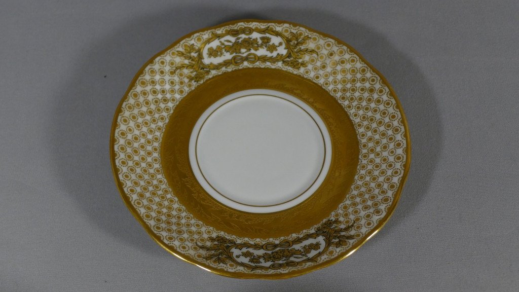 Bernardaud, Lamballe, Collection Cup In Golden White Porcelain And Gold Inlay-photo-2