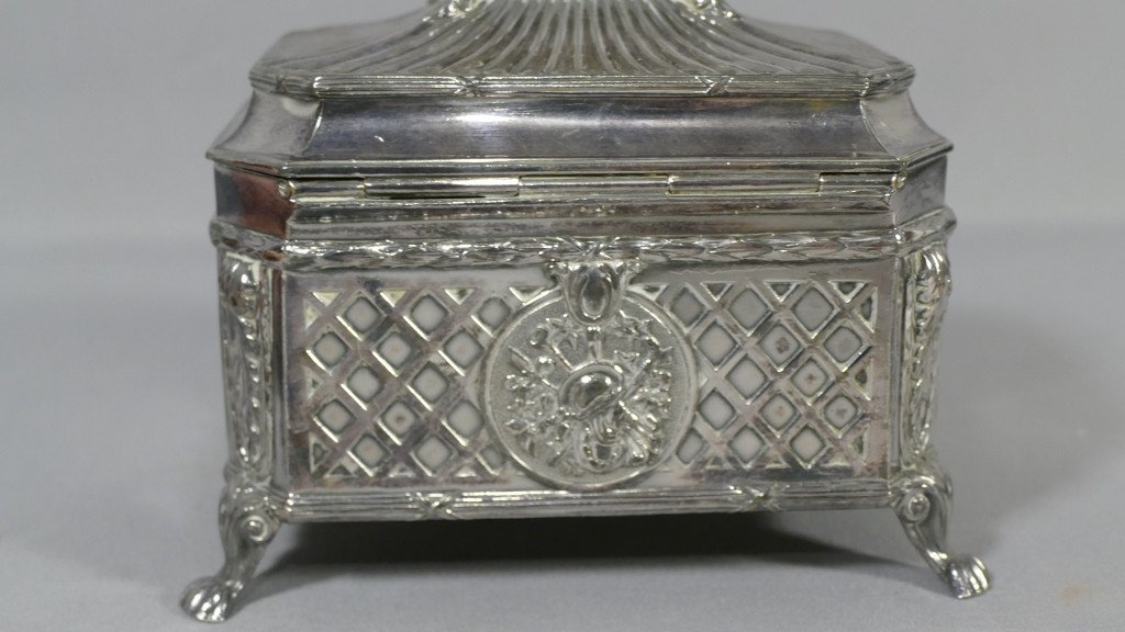 Louis XVI Style Box In Silver Metal Wmf, XIX-photo-1