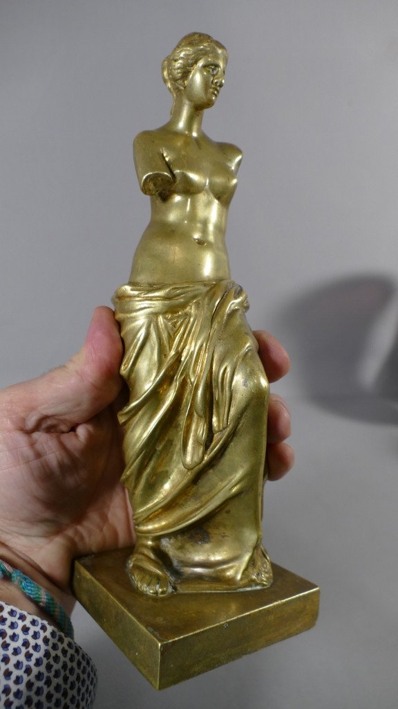 Statuette Vénus De Milo En Bronze, époque XIX ème, Souvenir Du Grand Tour-photo-2