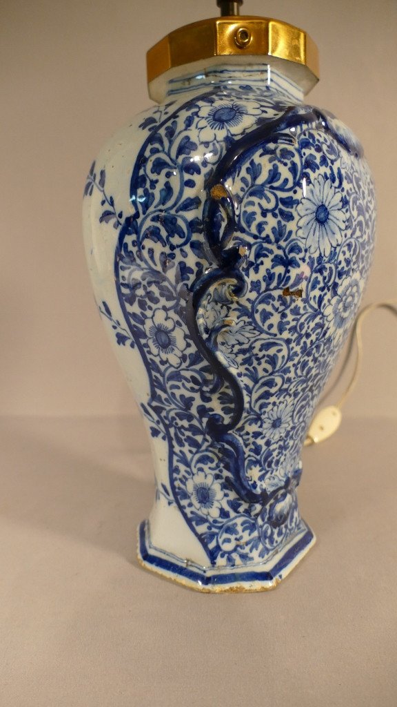 Vase Lampe Faïence Delft XVIII ème, Wvdb, Veuve Van Den Briel-elling 1759-1771-photo-4