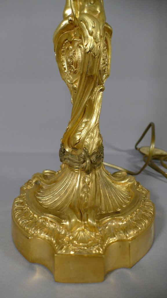 D'après Meissonnier, Ch. Blanc, Lampe En Bronze Doré Aux Putti, Symboles Maçonniques, époque Fin XIX ème                                                           -photo-1