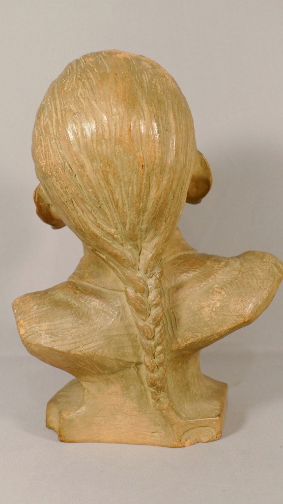 Thomas Cartier, Terracotta Bust Of An Asian Man, Early Twentieth Time-photo-4