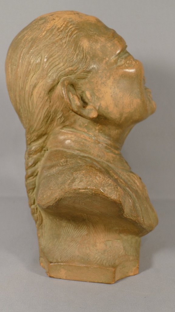Thomas Cartier, Terracotta Bust Of An Asian Man, Early Twentieth Time-photo-5