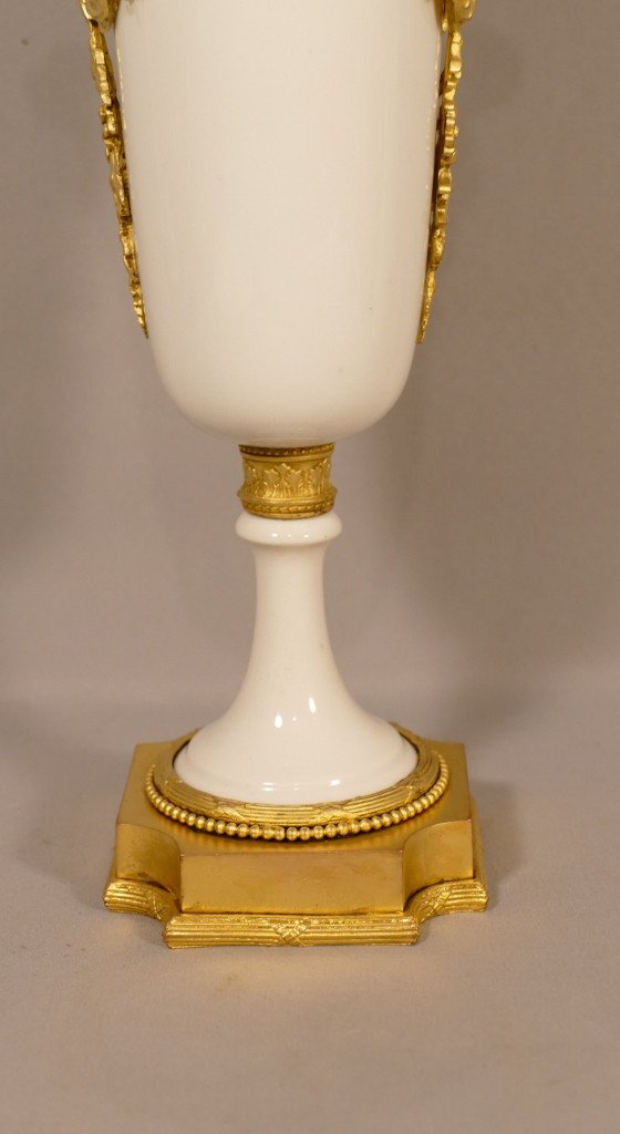 Perfume Burner, Cassolette In White Porcelain And Gilt Bronze, Napoleon III-photo-3