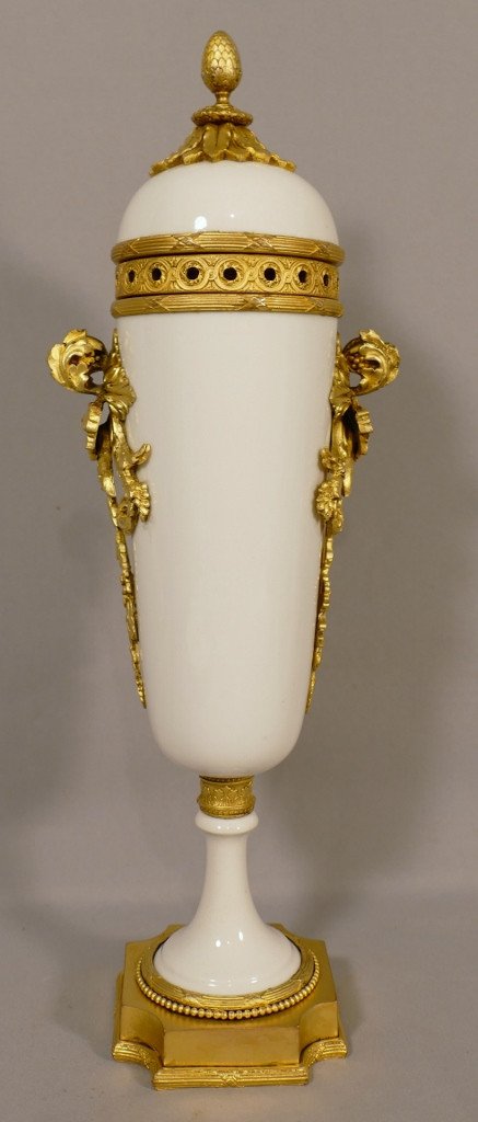 Perfume Burner, Cassolette In White Porcelain And Gilt Bronze, Napoleon III