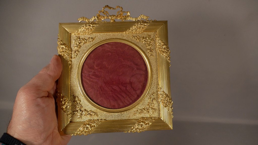Superbe Cadre Photo Ou Miniature Louis XVI En Bronze Doré Ciselé, époque XIX ème-photo-4