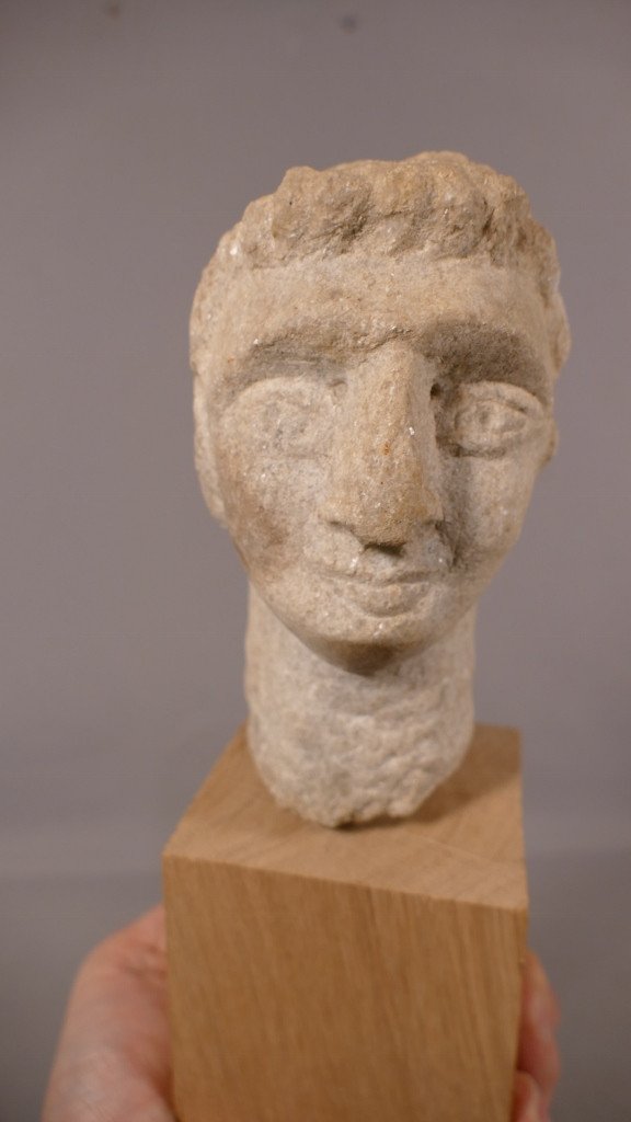 Tête Romaine Antique d'Un Homme En Pierre Sculptée, époque IIIe - Ive Siècle Après Jc-photo-6