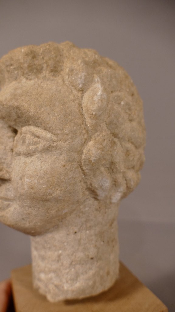 Tête Romaine Antique d'Un Homme En Pierre Sculptée, époque IIIe - Ive Siècle Après Jc-photo-7